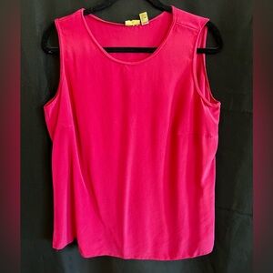🌹 Caslon Rose Pink 100% Silk Tank Top – Women’s 2X 🌹
